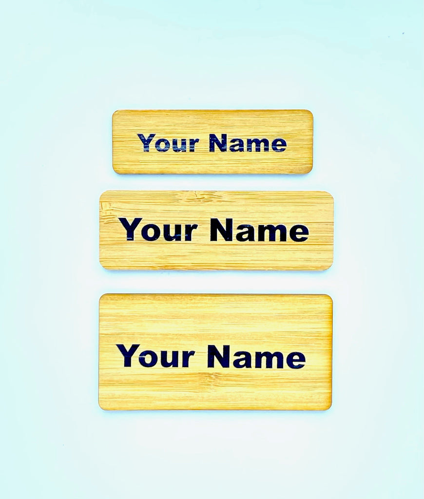 Eco Bamboo Name Only Name Badges
