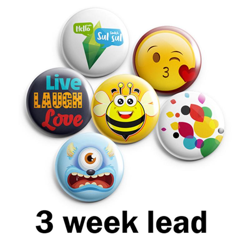 Button Badges - 3 Week Leadtime - 100 Pack
