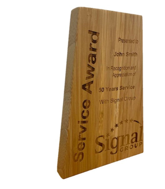 Bamboo Award with Laser Engraving